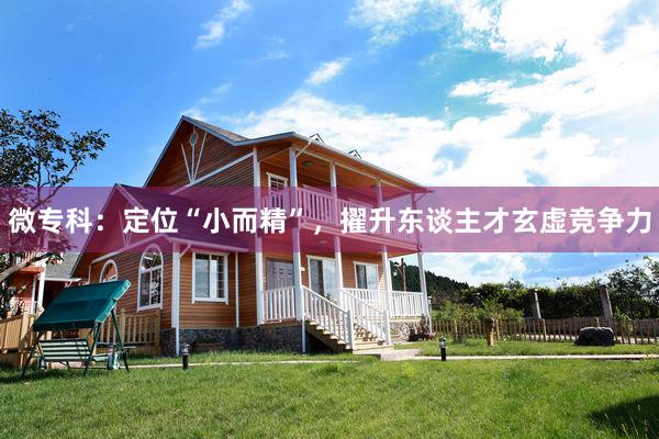微专科：定位“小而精”，擢升东谈主才玄虚竞争力
