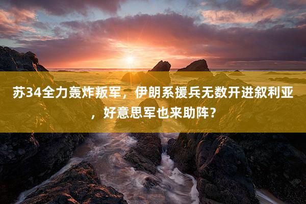 苏34全力轰炸叛军，伊朗系援兵无数开进叙利亚，好意思军也来助阵？