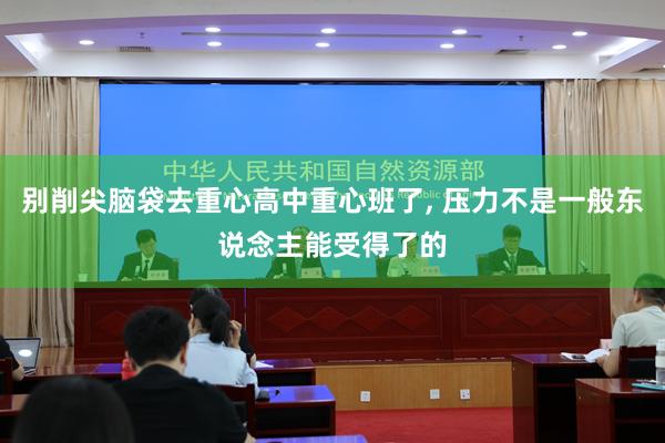 别削尖脑袋去重心高中重心班了, 压力不是一般东说念主能受得了的