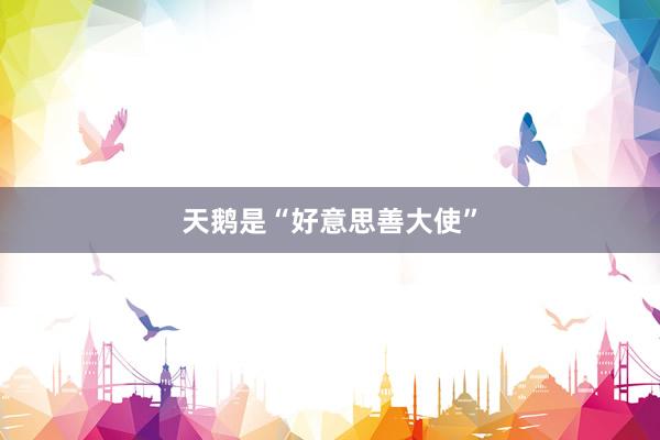 天鹅是“好意思善大使”